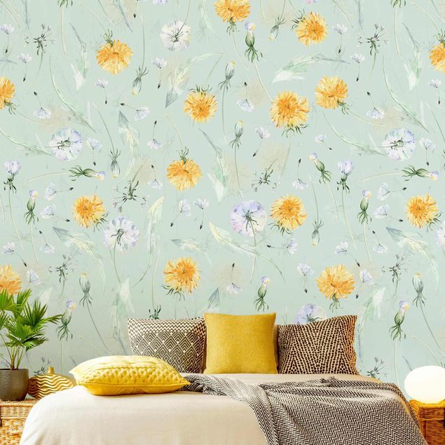 Papel de parede padrões Watercolour Dandelion