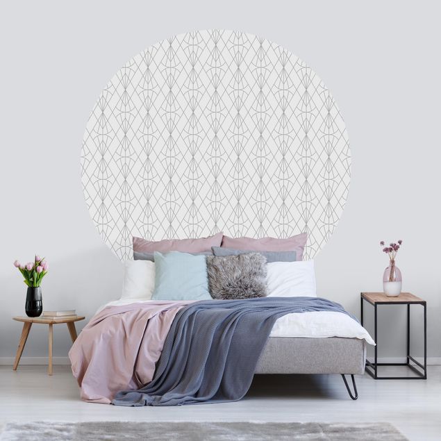Papel de parede padrões Art Deco Diamond Pattern In Grey XXL
