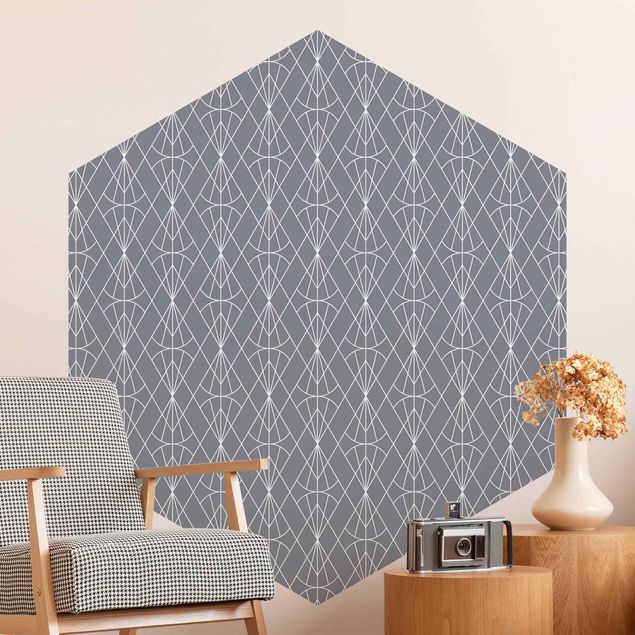 decoraçoes cozinha Art Deco Diamond Pattern In Front Of Gray XXL
