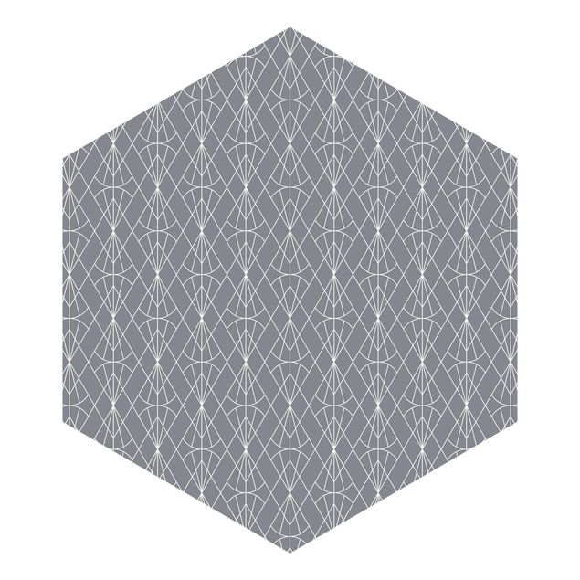 Papel de parede cinza Art Deco Diamond Pattern In Front Of Gray XXL