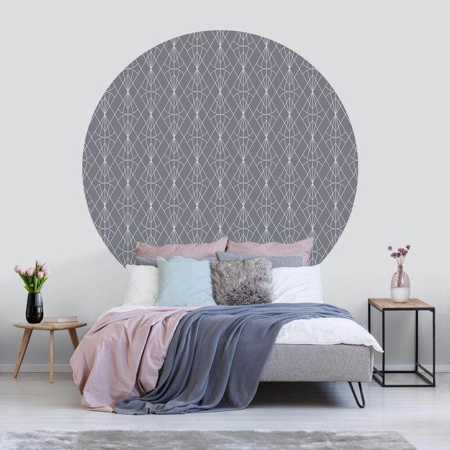 Papel de parede padrões Art Deco Diamond Pattern In Front Of Grey XXL