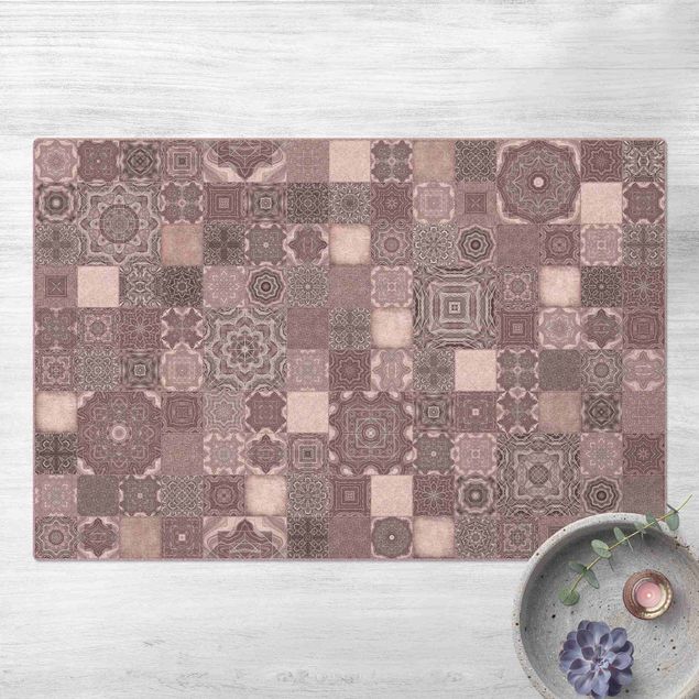 Tapetes modernos Art Deco Tiles Pink Marble With Shimmer