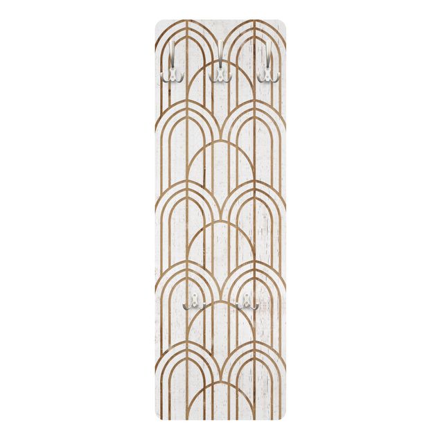 cabideiro de parede Art Deco Pattern on Wood