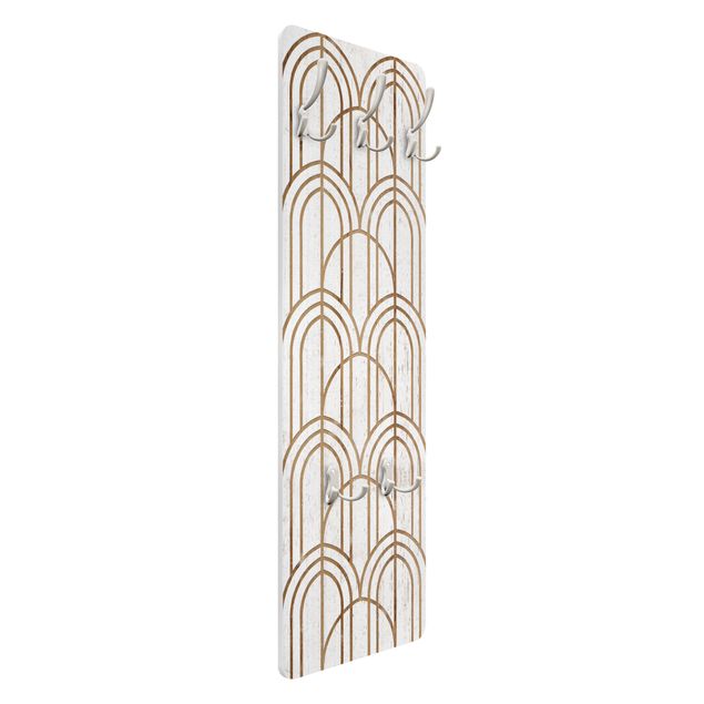 Cabides de parede Art Deco Pattern on Wood