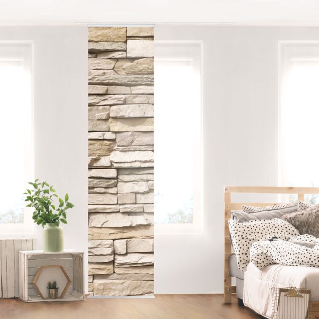 decoraçoes cozinha Asian Stonewall - Stone Wall From Large Light Coloured Stones