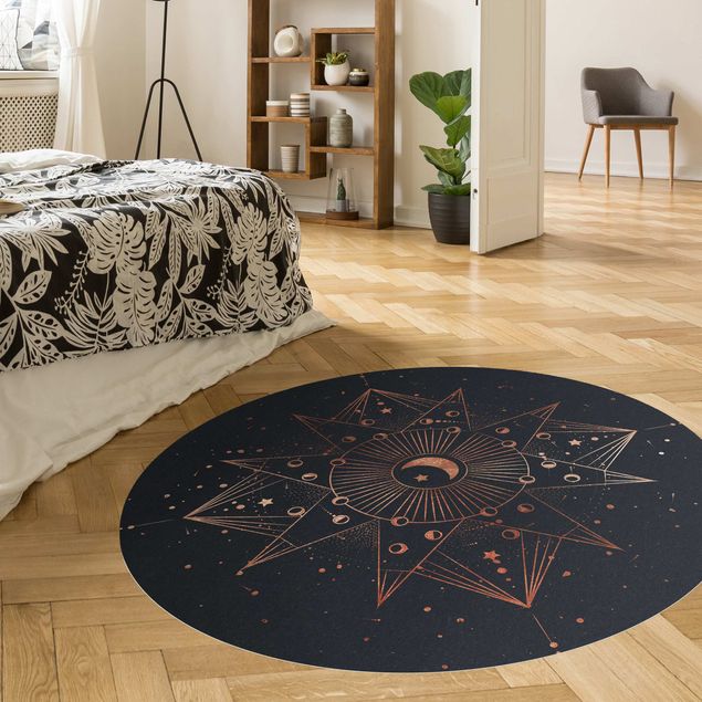 tapetes sala modernos Astrology Moon Magic Blue Gold