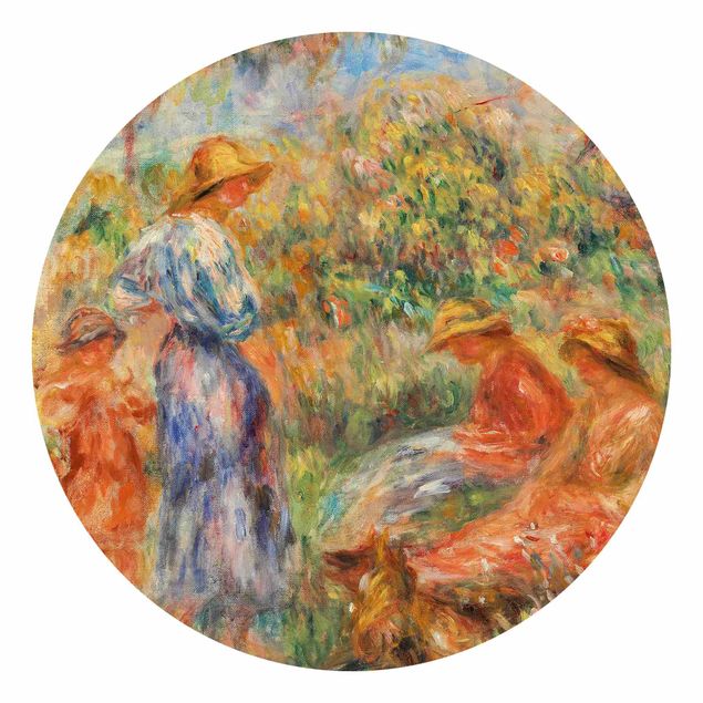 papel de parede moderno Auguste Renoir - Three Women and Child in a Landscape