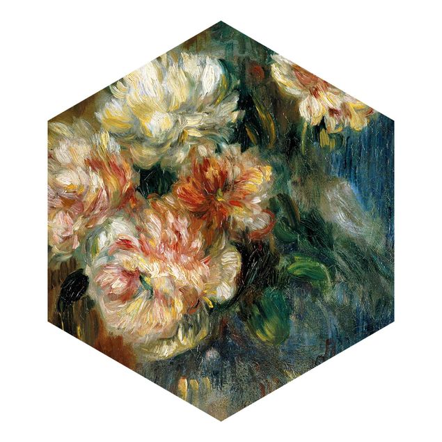 Papel de parede estilo rústico Auguste Renoir - Vase Of Peonies