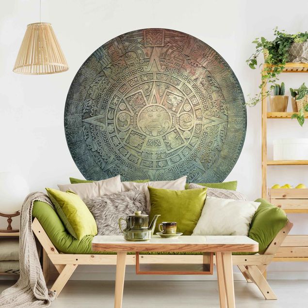 Papel de parede ornamental Aztec Ornamentation In A Circle