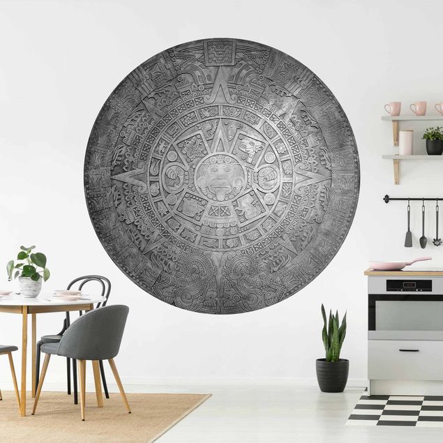 decoraçoes cozinha Aztec Ornamentation In A Circle Black And White