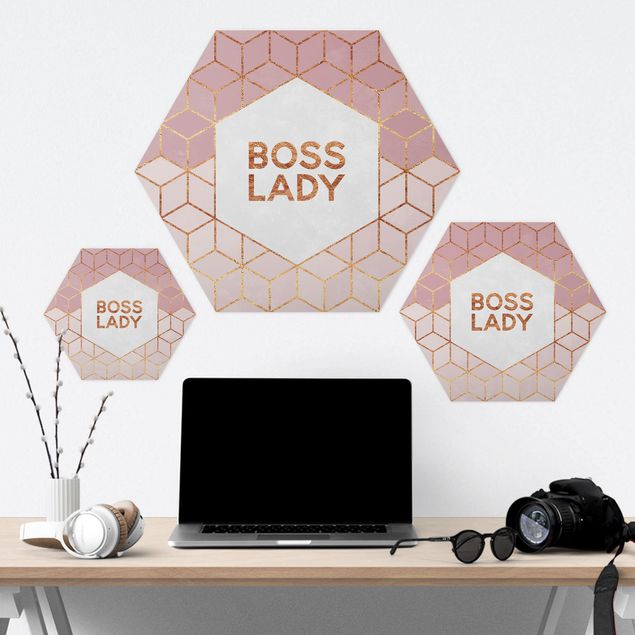 Quadros hexagonais Boss Lady Hexagons Pink