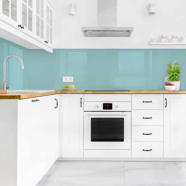 Backsplash de cozinha monocromático Pastel Turquoise
