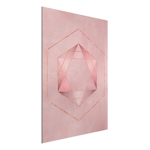 decoraçao cozinha Geometry In Pink And Gold I