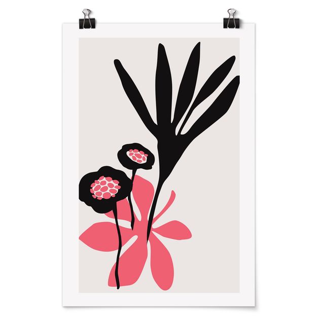 Posters quadros famosos Flower Greeting In Pink