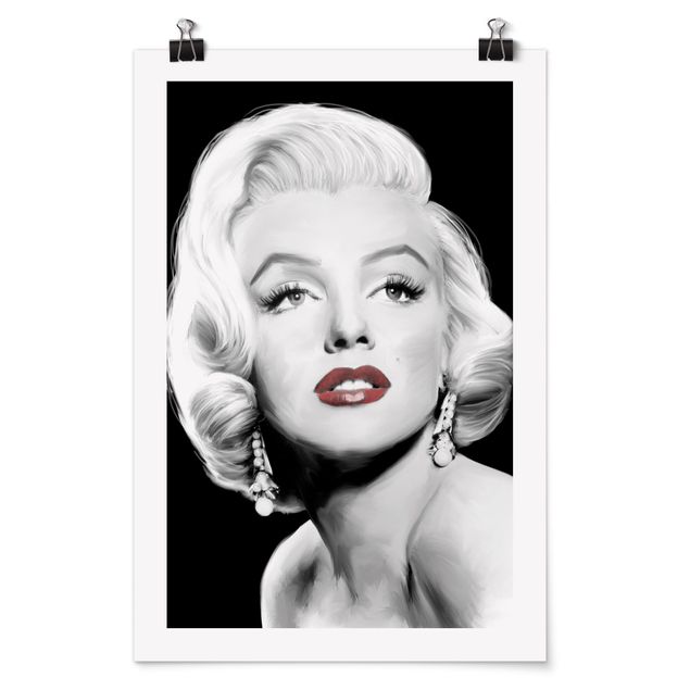 Quadros retratos Marilyn With Earrings