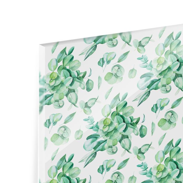 Painel anti-salpicos de cozinha Watercolour Eucalyptus Bouquet Pattern