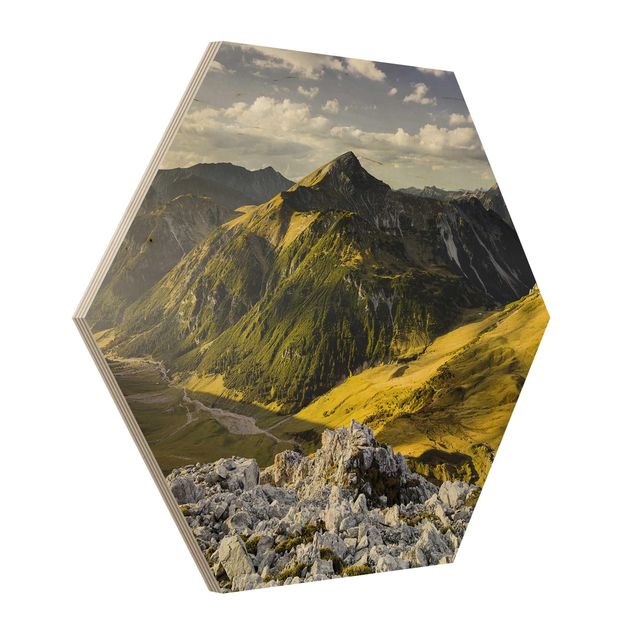quadros para parede Mountains And Valley Of The Lechtal Alps In Tirol