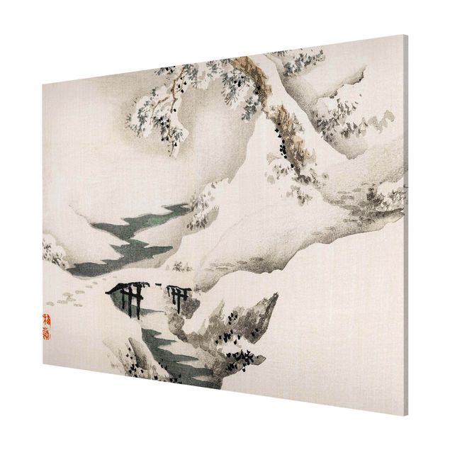 Quadros natureza Asian Vintage Drawing Winter Landscape