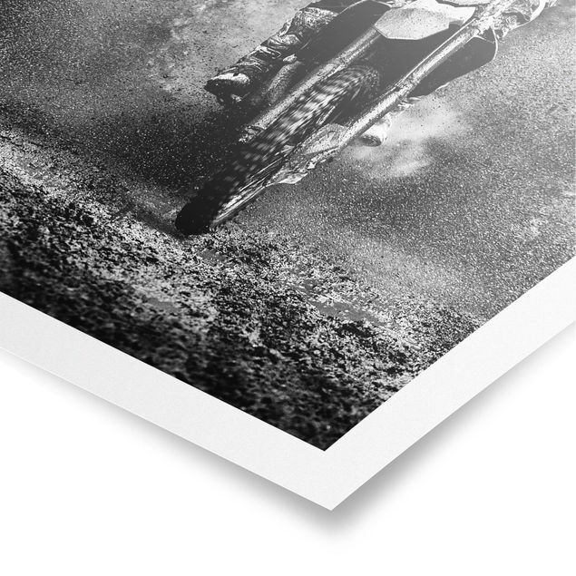 Quadros preto e branco Motocross In The Mud