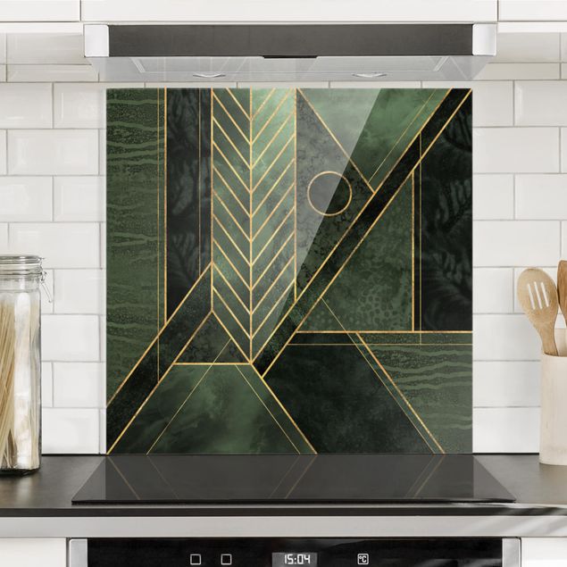 decoraçoes cozinha Geometric Shapes Emerald Gold