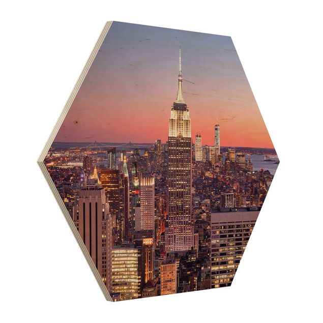 quadros para parede Sunset Manhattan New York City