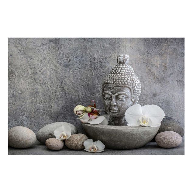 decoraçao para parede de cozinha Zen Buddha, Orchid And Stone