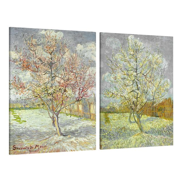 Quadros movimento artístico Pós-impressionismo Vincent Van Gogh - Peach Blossom In The Garden
