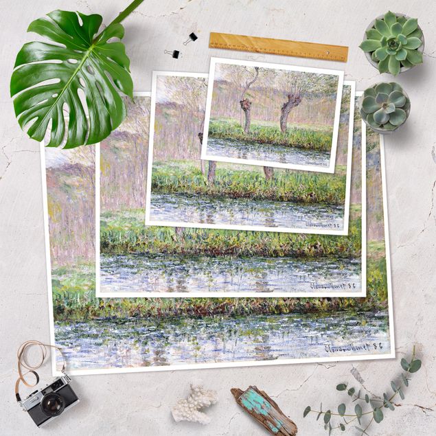 Quadros famosos Claude Monet - Willow Trees Spring