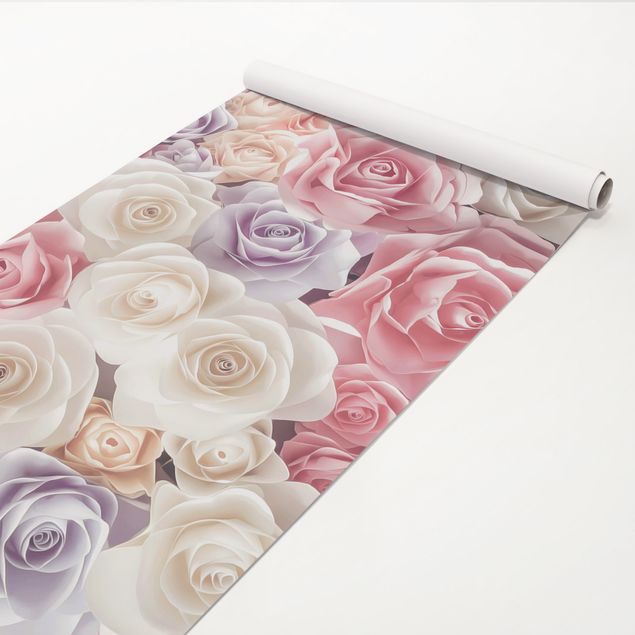 Películas autocolantes peitoril Pastel Paper Art Roses