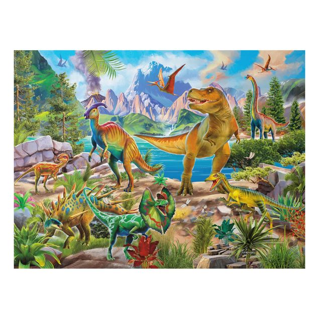 quadros modernos para quarto de casal T-Rex And Parasaurolophus