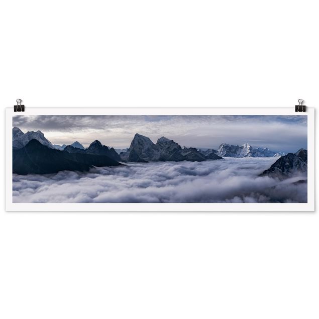 Posters em preto e branco Sea Of ​​Clouds In The Himalayas