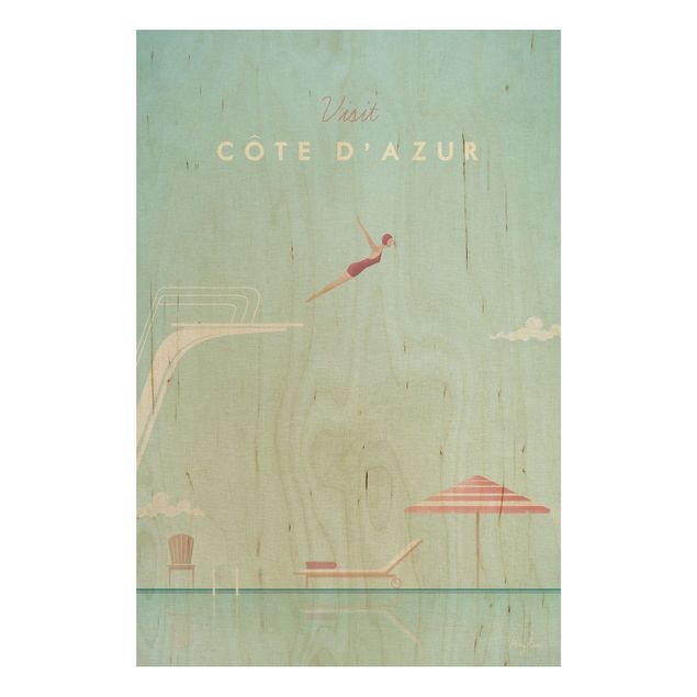 Quadros em madeira paisagens Travel Poster - Côte D'Azur