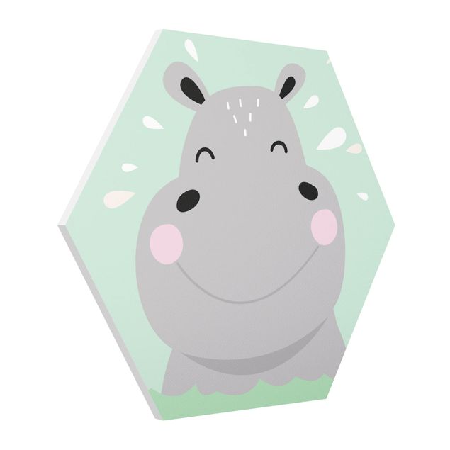 quadro animais quarto bebé The Happiest Hippo