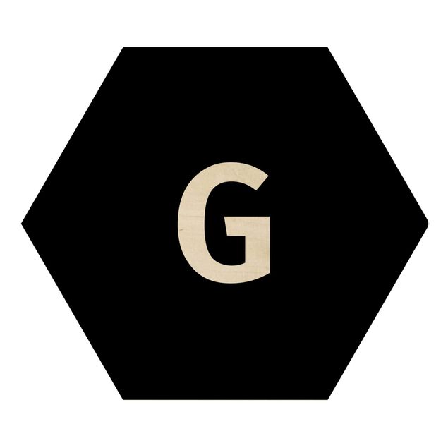 Quadros hexagonais Letter Black G