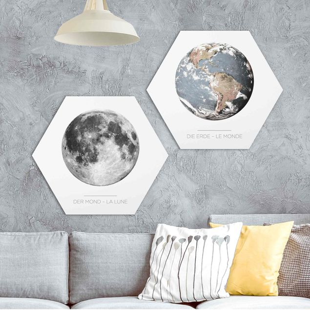 decoração para quartos infantis Moon And Earth