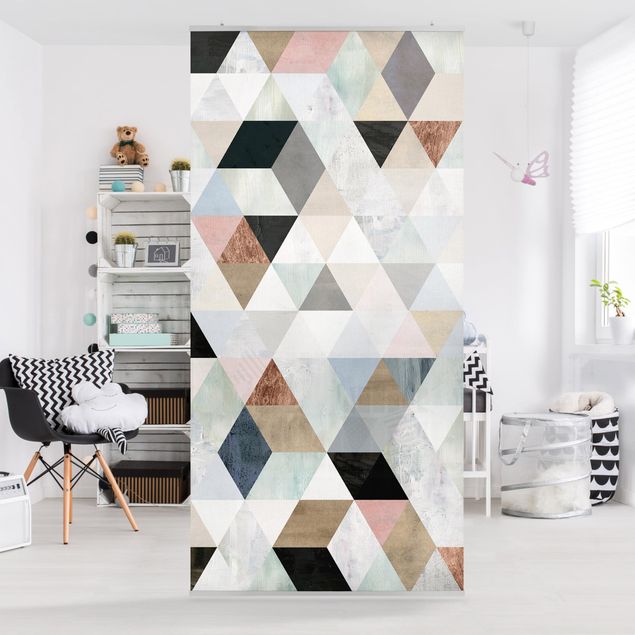 Divisórias de ambiente Watercolour Mosaic With Triangles I
