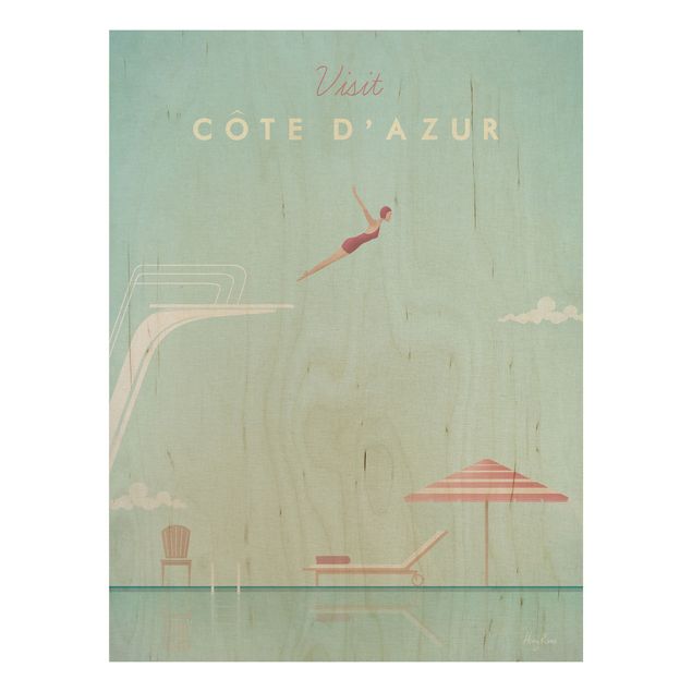Quadros em madeira paisagens Travel Poster - Côte D'Azur