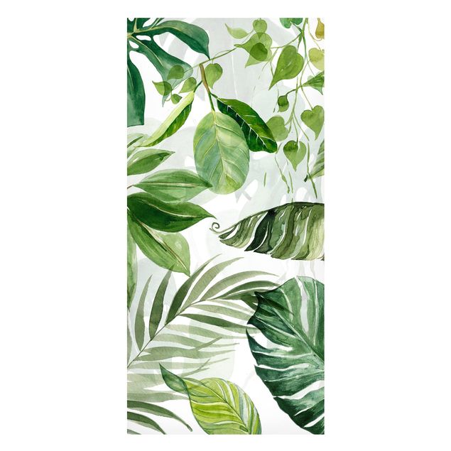 Quadros magnéticos flores Watercolour Tropical Leaves And Tendrils