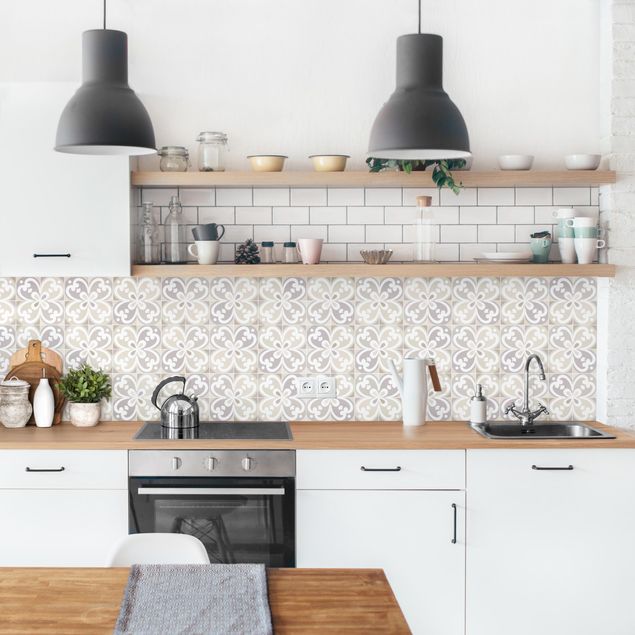 Backsplash de cozinha imitação azulejos Geometrical Tiles - Mantua