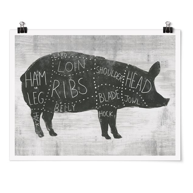 quadro com frases inspiradoras Butcher Board - Pig