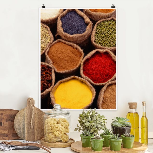 decoraçao para parede de cozinha Colourful Spices