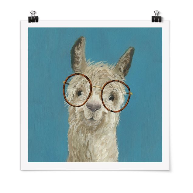Posters animais Lama With Glasses I