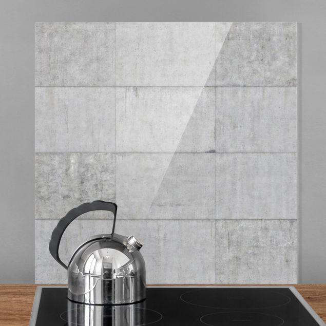 decoraçao para parede de cozinha Concrete Tile Look Grey