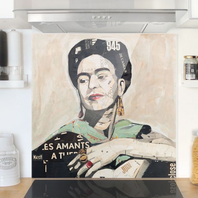 decoraçao para parede de cozinha Frida Kahlo - Collage No.4