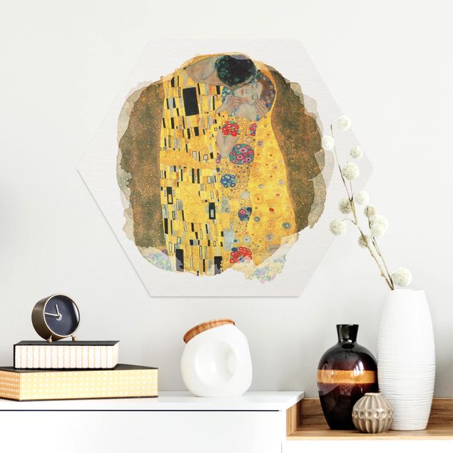 Quadros movimento artístico Art Déco WaterColours - Gustav Klimt - The Kiss