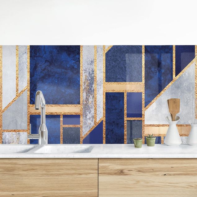 decoraçao para parede de cozinha Geometric Shapes With Gold