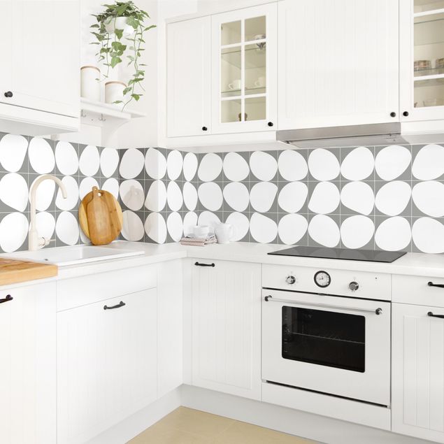 painel anti salpicos cozinha Oval Tiles - Dark Grey