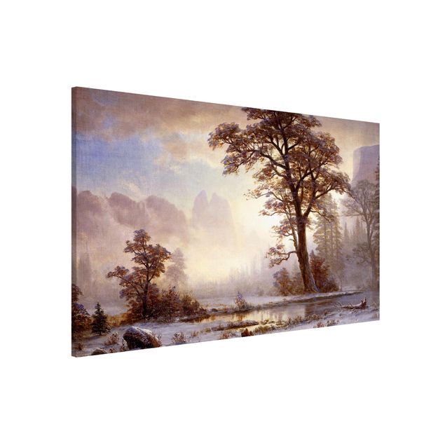 Quadros movimento artístico Romantismo Albert Bierstadt - Valley of the Yosemite, Snow Fall