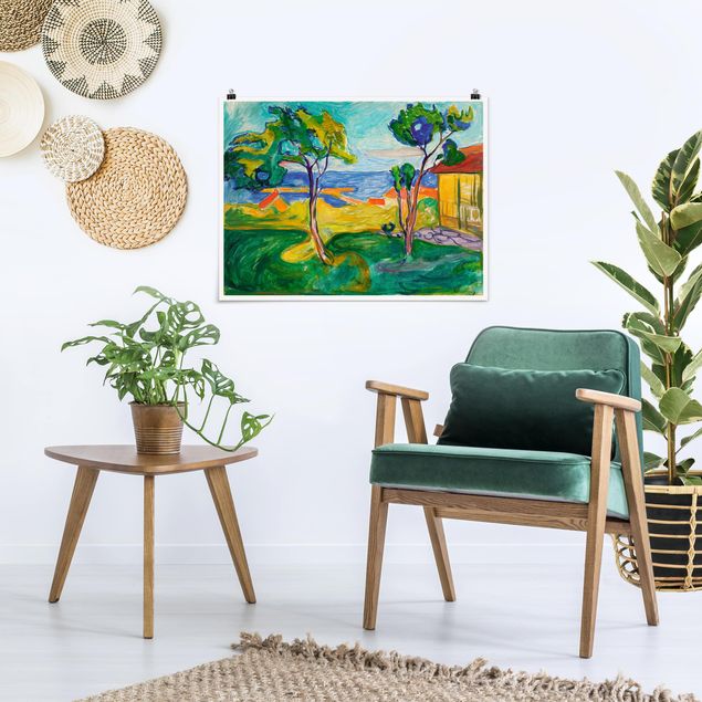 Quadros movimento artístico Pós-impressionismo Edvard Munch - The Garden In Åsgårdstrand