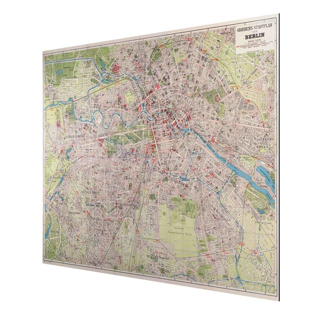 Quadros cidades Vintage Map Berlin